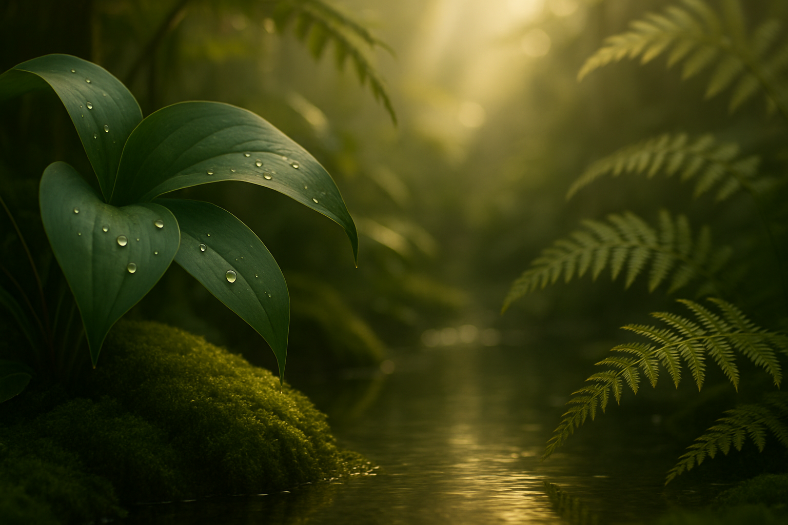 une nature luxuriante et luxueuse qui rappel le luxe de la nature , elle doit etre trés naturel et élegante, épuré pas surchargé, le message qu'elle doit envoyé est que la nature est un luxe de soins